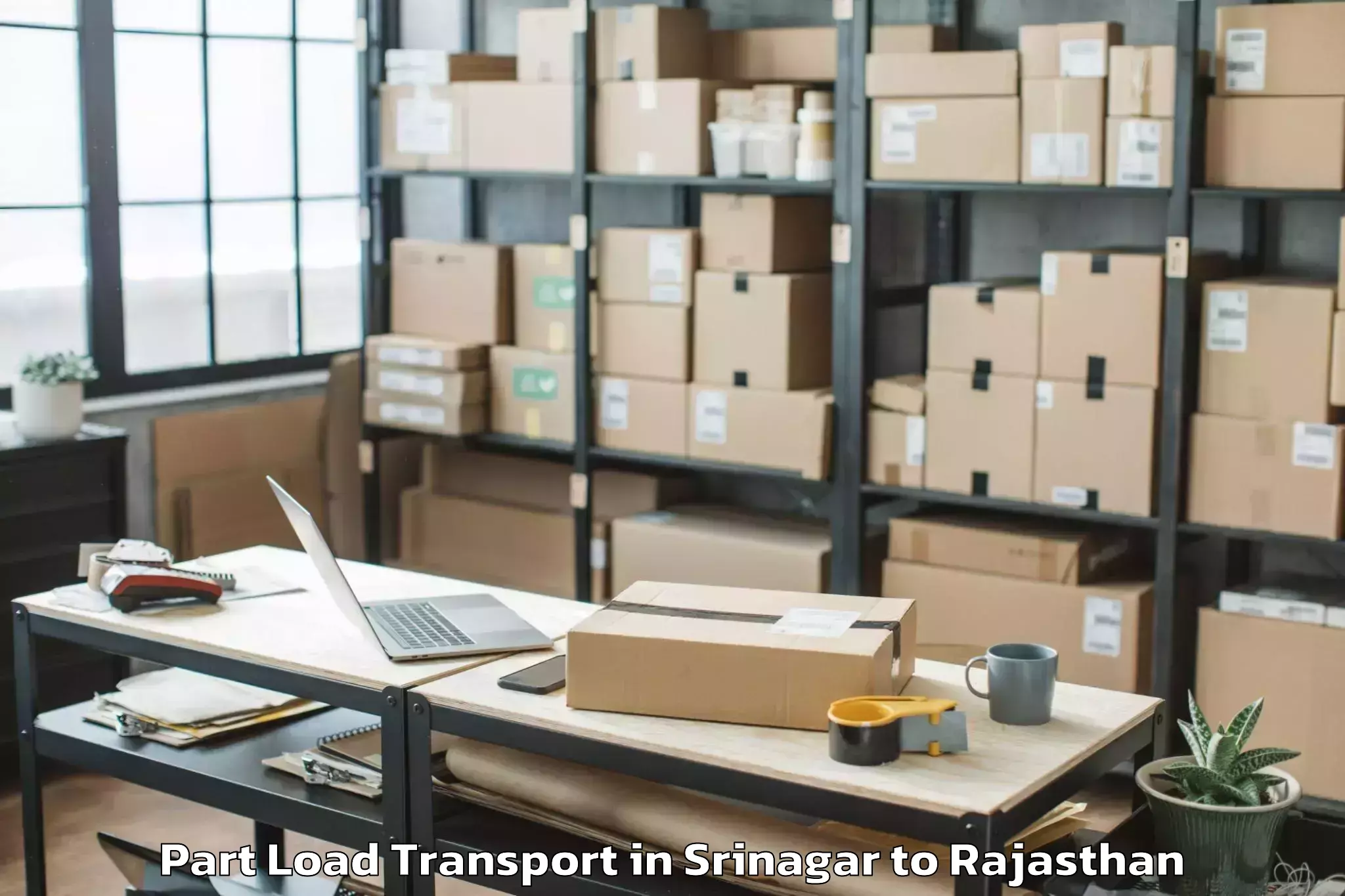 Efficient Srinagar to Rajgarh Rajasthan Part Load Transport